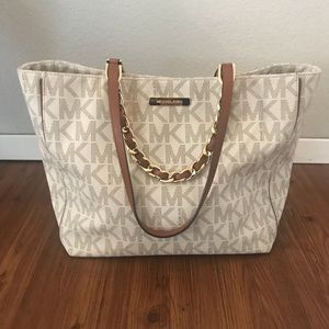 Michael Kors Tan/White Handbag